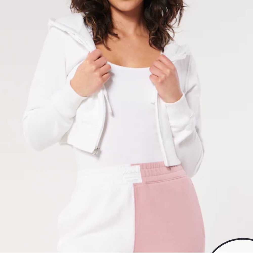 HOLLISTER SLIM CROP FULL-ZIP HOODIE